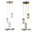 3 Light Brass Glass Pendant Light Modern Cluster Chandelier